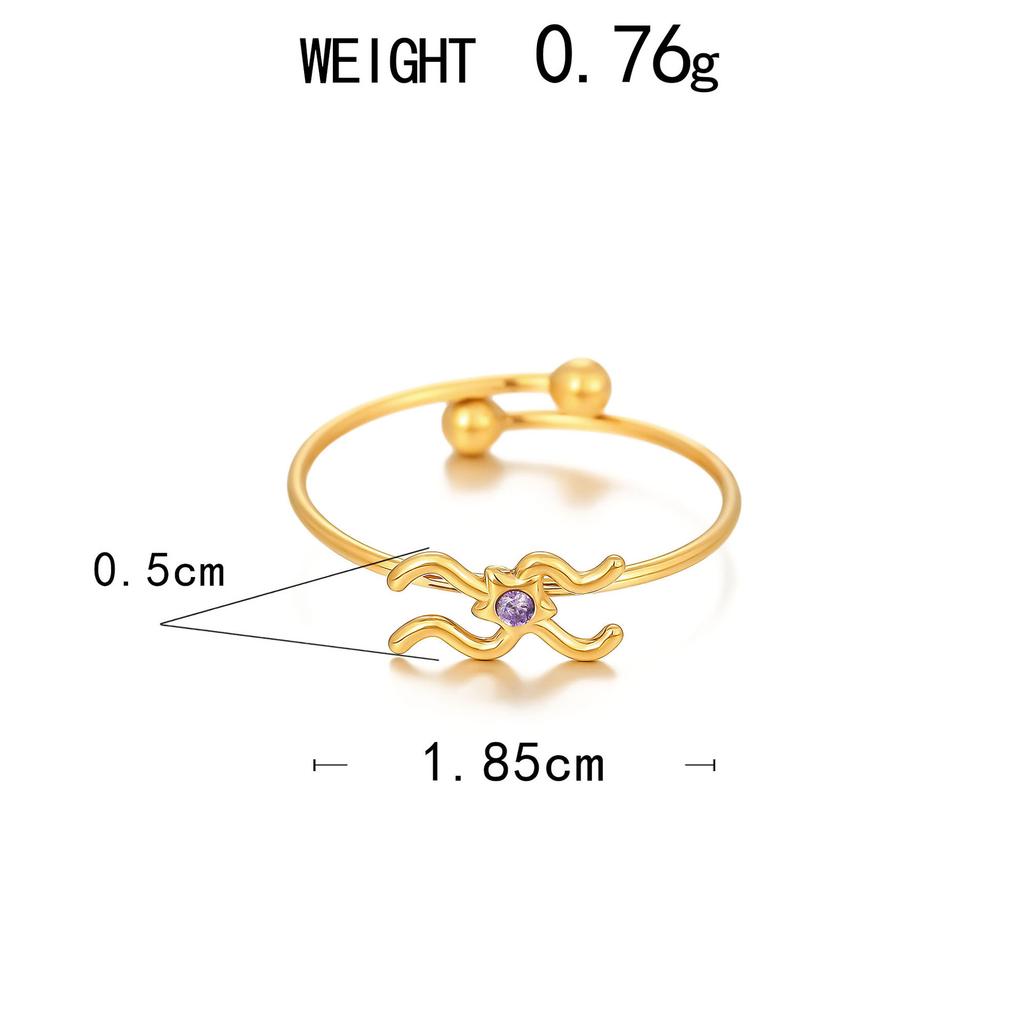 Personalized Ring, Stainless Steel Vacuum Plated 18K Gold Twelve Constellation Opening Single Bracelet.