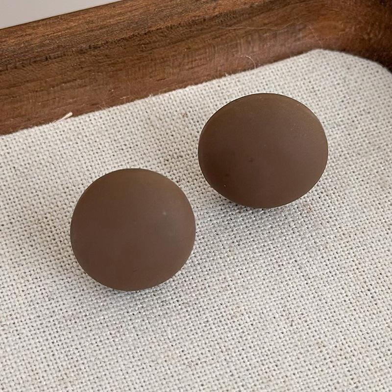 Простые новые коричневые геометрические серьги в стиле ретро с темпераментом, французские серьги, украшения для девочек