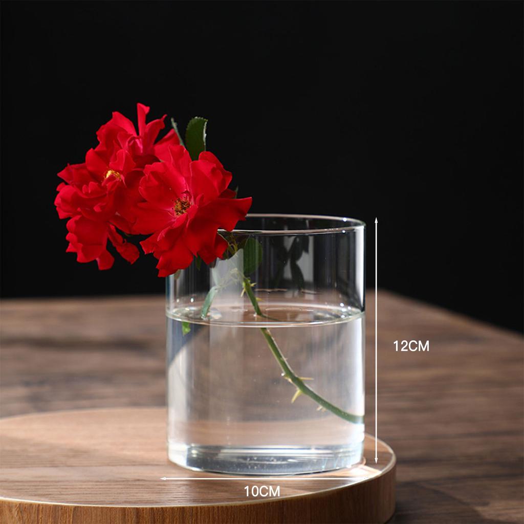 Transparent Glass Hydroponic Vase Modern Small Cylinder Flower Centerpiece Vases Use for Floral Wedding Home Decoration