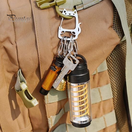 Брелок Lucky Cat из нержавеющей стали со съемными S-образными крючками, прочный портативный держатель для ключей для кемпинга на открытом воздухе, металлическая подвесная пряжка-карабин