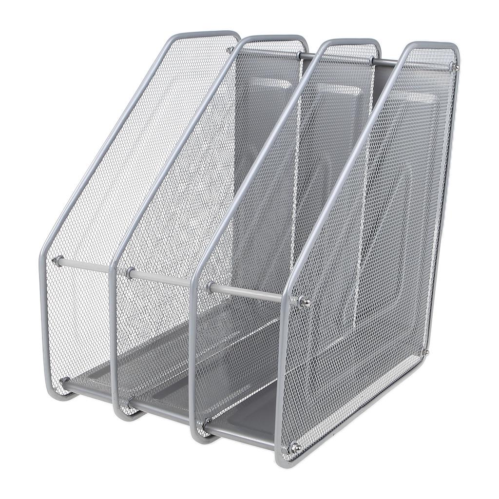 3-колонная металлическая сетчатая полка для документов, держатель для файлов, лоток для писем, журналов и бумаги