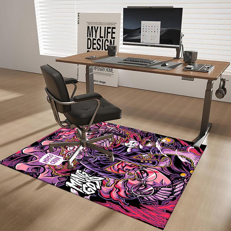 1pc Anime Cartoon Design Chair Mat - Momo Chan Office Rug, Non-Slip Carpet for Home Decor, Suitable for All Seasons, Perfect Gift for Anime Lovers.U07