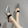 2024 Big Size Sandals Women's New Summer Fashion Wear A Hundred Matching Stiletto Heels Pointed Half Slippers