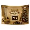 Merry Christmas Santa Claus Fireplace Christmas Gift Print Home Living Room Bedroom Wall Decoration Tapestry