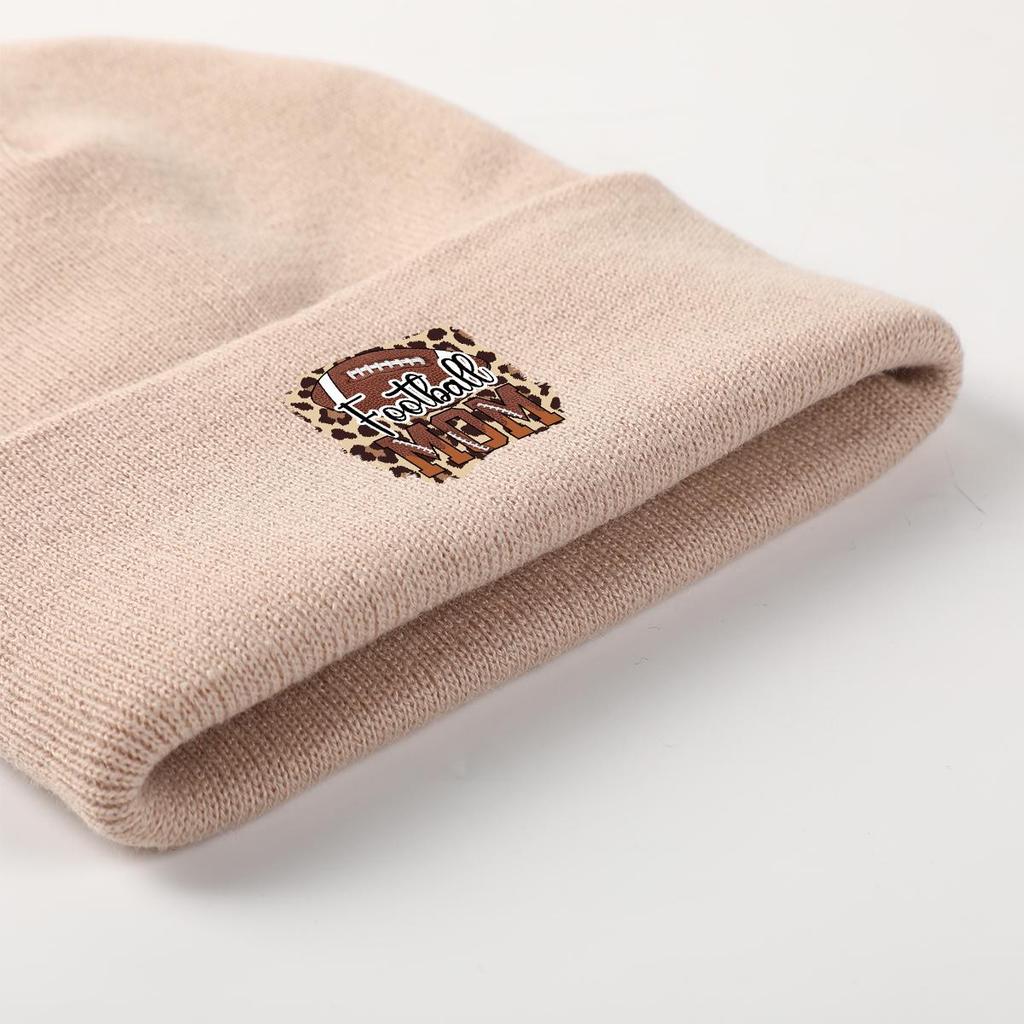 Футбольная мама" теплая вязаная шапка бини, футбольные шапки Skullies, шапки Cancer Chemo конфетного цвета, повседневная вязаная шапка Gorro Beanie