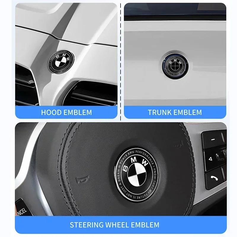 1 шт. Полностью черные 45 мм 74 мм 82 мм задние значки на багажник передний значок на капот багажник Рулевое колесо для BMW M E46 E53 E90 E84 E93 F20 X3 X5 X6