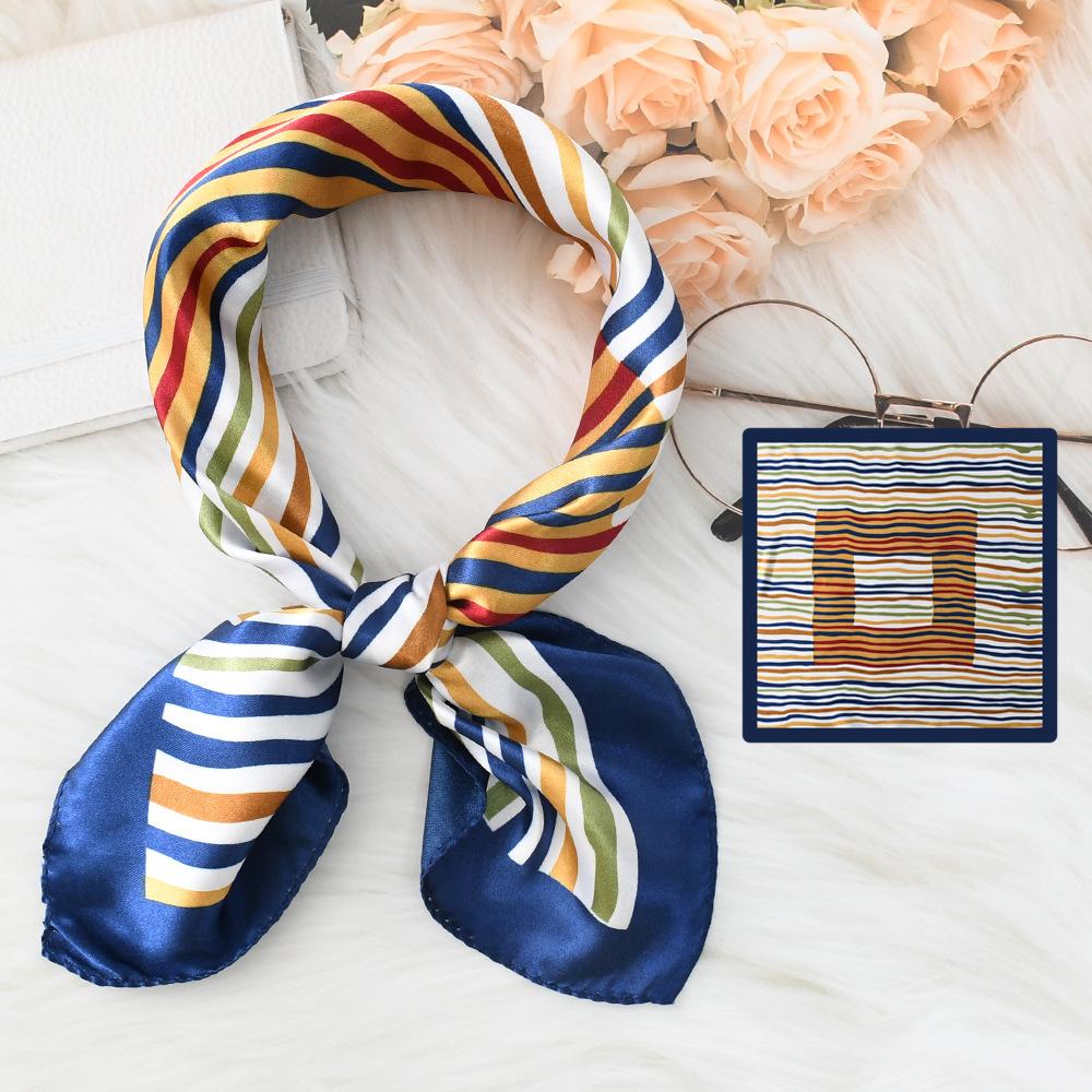 Новый модный высококачественный шелковый шарф квадратный шарф цепочка имитация шелка 50x50 маленький шарф для женщин