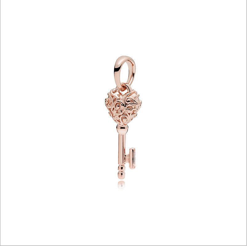 Серия Rose Gold Firefly, Подвеска-ключ, Бусина-компонент, Компонент-бусина, Идеально подходит для оригинального браслета European Authentic, Высококачественные ювелирные изделия