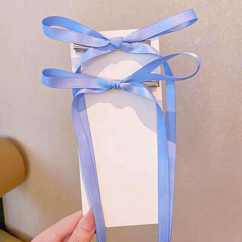 Korean Colorful Hair Bow Barrettes Trendy Ribbon Hair Clips Bowknot Hairpins Side Clips Headband for Girl Women Hair Accessories