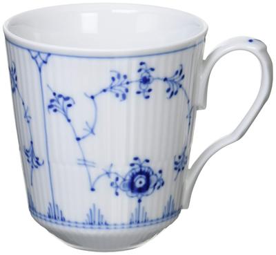 Импортная рифленая кружка Royal Copenhagen Blue Plain объемом 380 мл, свадебный подарок 1017179 [Обычный продукт]