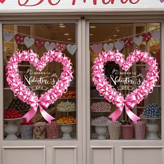 День Святого Валентина Наклейка на окно ПВХ Сердце Роза Форма Письма Любви Венок Съемная Водонепроницаемая Статическая Наклейка на Стекло