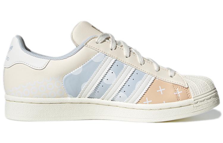 adidas Оригинальные кроссовки Superstar Удобные Износостойкие Кремовые 'Cream Light Bluegray' Женские GW3310