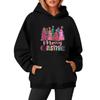 Women's Sweatshirts O-neck Long Sleeve Christmas Printed Top Solid Color Hoodie