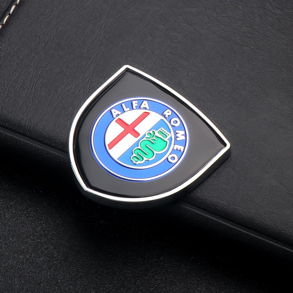 YYCE3 1pc 3D Metal Shield Emblem Car Window Trunk Decor Sticker For Alfa Romeo Logo 159 Giulietta Mito 147 F1 Stelvio Volante Styling