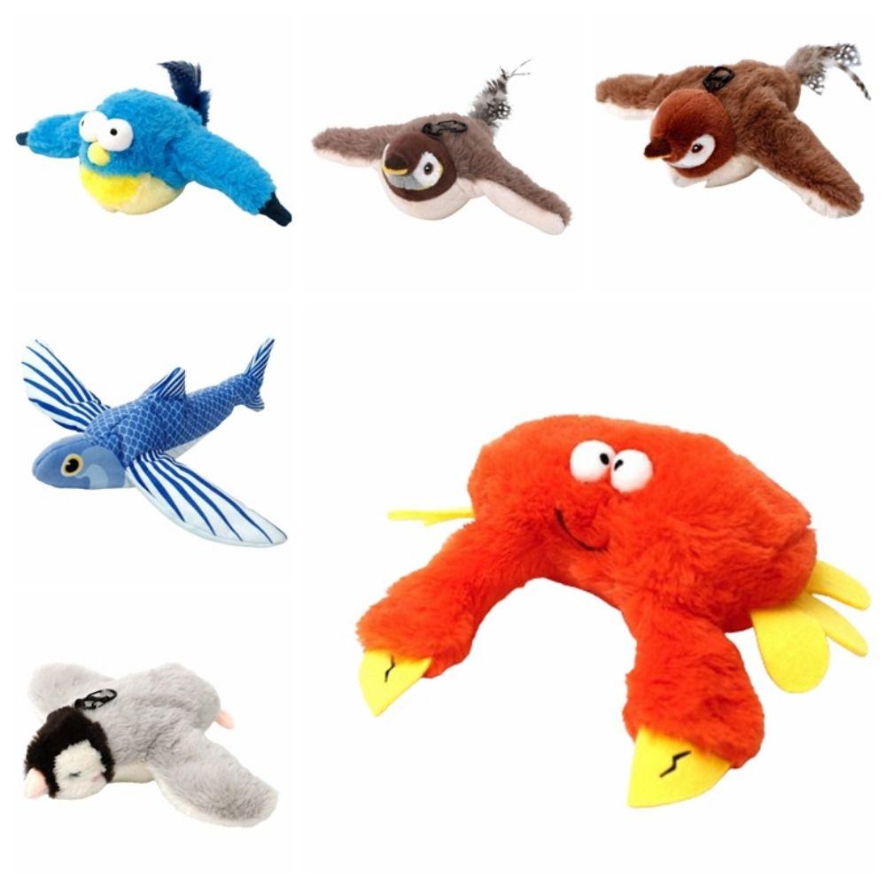 USB Rechargeable Cat Toys with Cat Mint Plush Flapping Bird Cat Toys Indoor Cats
