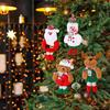 4Pcs Christmas Tree Decoration Items Snowman, Reindeer, Bear Dolls, Santa Claus Christmas Ornaments with String Hanging Decor