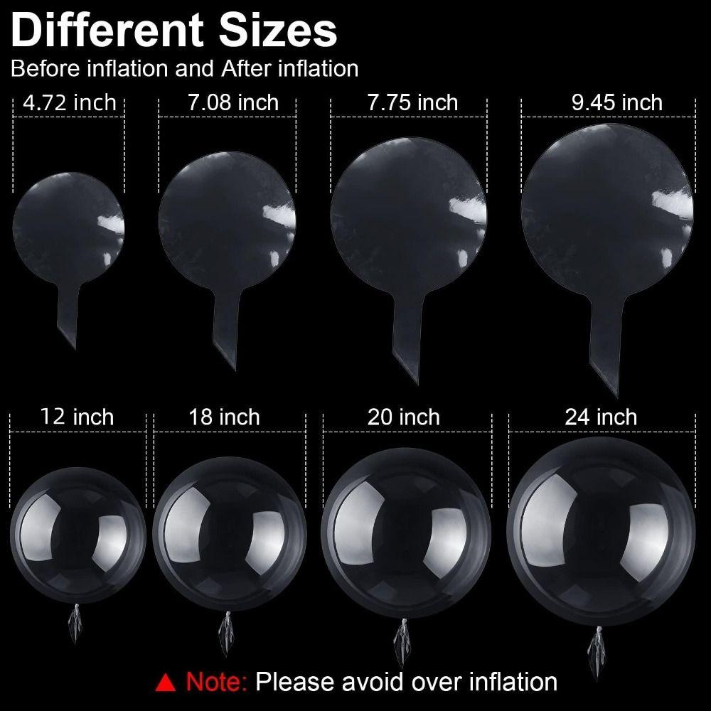 40 шт. 12 дюймов, 18 дюймов, 20 дюймов, 24 дюйма, пузырь, воздушный шар Бобо, круглые прозрачные воздушные шары для вечеринки, день рождения