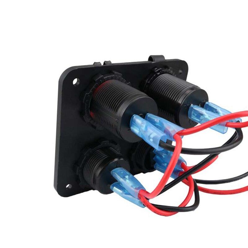 4 в 1 панель двойной QC 3,0 USB автомобильное зарядное устройство розетка вольтметр тумблер розетки для морской лодки RV грузовик