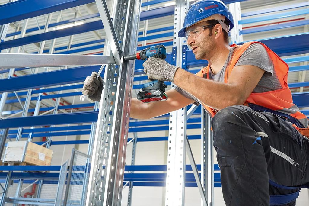 Bosch Professional 18 В беспроводной ударный гайковерт зарядное устройство 2 ремня чехол синий (основной корпус, GAL18V-40, 5.0Ah (A1850LIB) части, крючок, в комплекте)