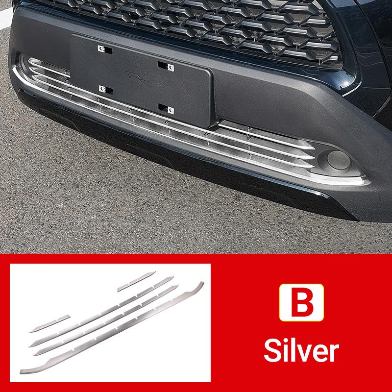 Для Toyota Corolla Cross XG10 2021 2022 2023 гибридный автомобиль из нержавеющей стали передний бампер центральная решетка декор рамка крышка логотип отделка наклейки