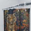 Gold Tiger Shower Curtain: Floral Print Bathroom Decor For Home Decoration Modern Style Animal Motif Window Covering Waterproof