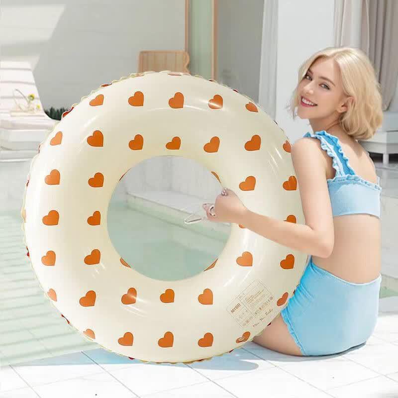 HANDUNYOU Heart Retro Inflatable Swimming Ring