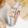 Lucky Fox Women Quartz Watch Square Alloy Case Soft Strap Roman Dial Vintage Minimalist Daily Dress Wristwatch Jewelry Gift