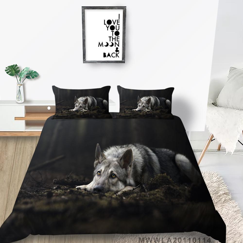 2023 Новый стильный комплект постельного белья с принтом волка, пододеяльник с животными, чехол для кровати, Высококачественная наволочка, крутой мужской комплект постельного белья, комплект постельного белья королевского размера, чехол