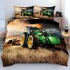 Children's Green Tractor Three-piece Quilt Cover 3D Digital Printing Bedding Set Bed Cover