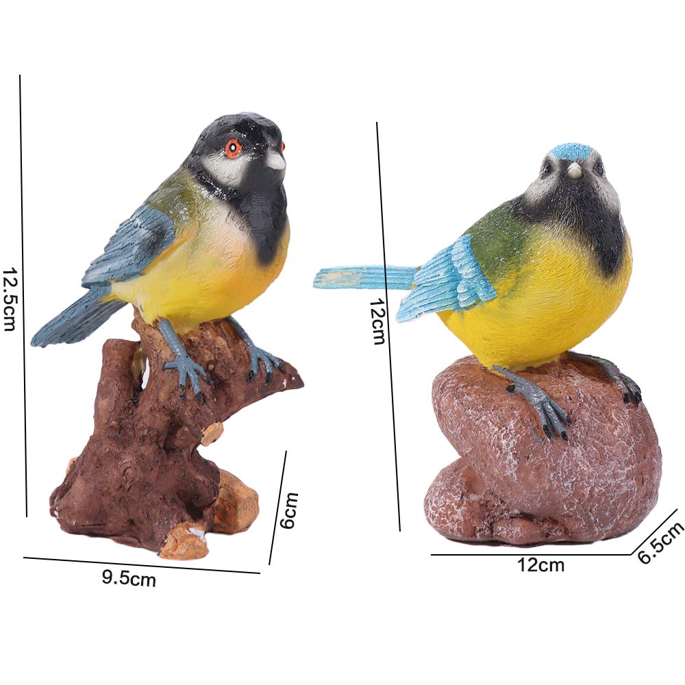 Vintage Garden Bird Sculpture Cute Bird Statue Durable Miniature Bird Figurine  Outdoor Patio Porch