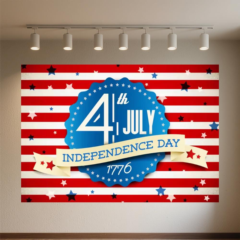 US July 4 Independence Day Background Celebration USA Flag 4th of July Independence Day Portrait Banner Decor Background Photo