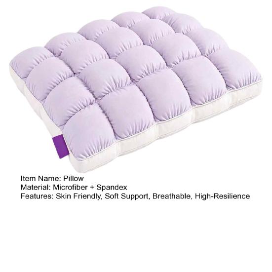 Охлаждающие подушки для чувствительной кожи Mellow Puff Cloud Pillow, Лед?Шелковое Стеганое Квадратное Мягкое Постельное Белье, Влагоотводящая Поддержка для Спящих на Боку и Спине,