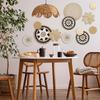 Round Straw Rattan Wall Hanging Ornaments for Living Room Decor