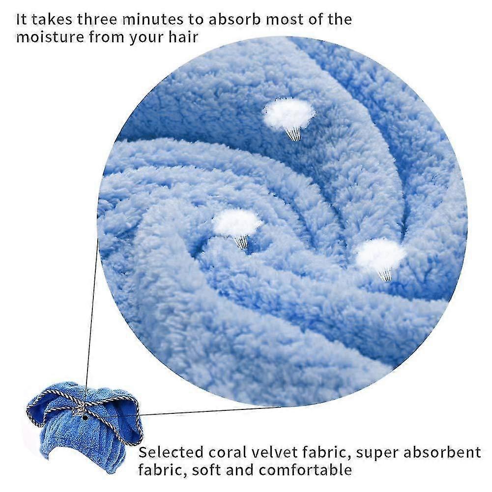 5 Pack Microfiber Hair Drying Caps, Fast Drying Hair Turban Wrap Towels Shower Cap
