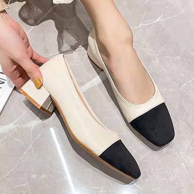 Модные туфли-лодочки на низком каблуке 3 см, женские, из искусственной кожи смешанных цветов, нарядные, слипоны с квадратным носком, Мэри Джейн, офисные эскарпины для женщин