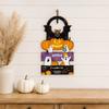 2 Pcs Halloween Door Hanger Signs, Wooden Pumpkin Bat Door Knob Hanger for Home Bedroom, Holiday Party Decor