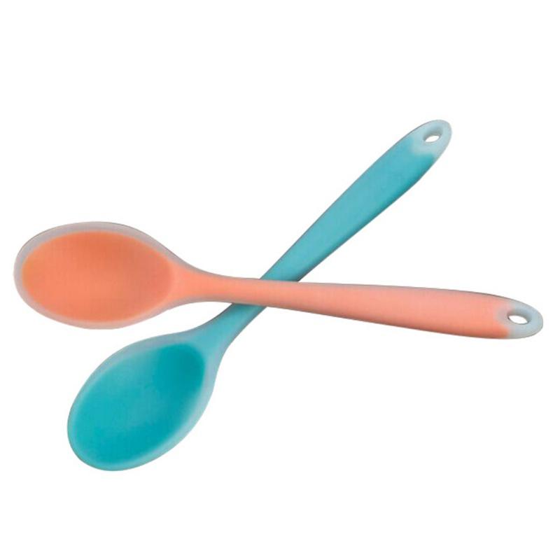 1 шт. Мини силиконовая ложка для дома, кухонные принадлежности, цветные термостойкие ложки