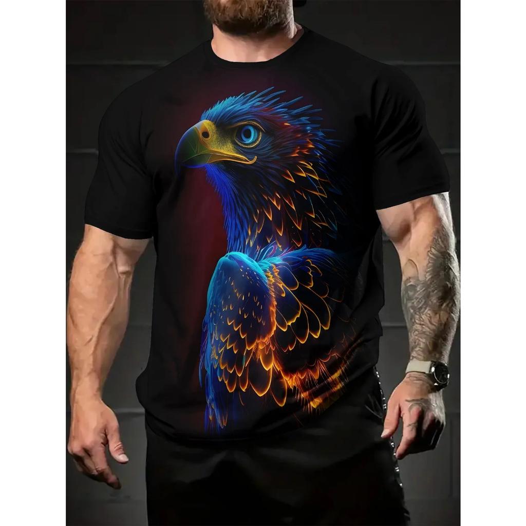 Модные забавные футболки с графикой животных, 3D-принт, оверсайз, с коротким рукавом, с круглым вырезом, повседневные мужские футболки