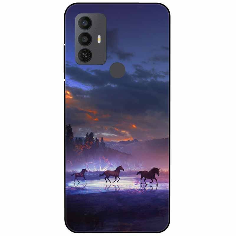 Phone Cover For Alcatel 1V 2021 Case Silicone Lovely Black Bumper Soft TPU Coque for Alcatel 1V (2021) 6002A 6002D 1 V Shells