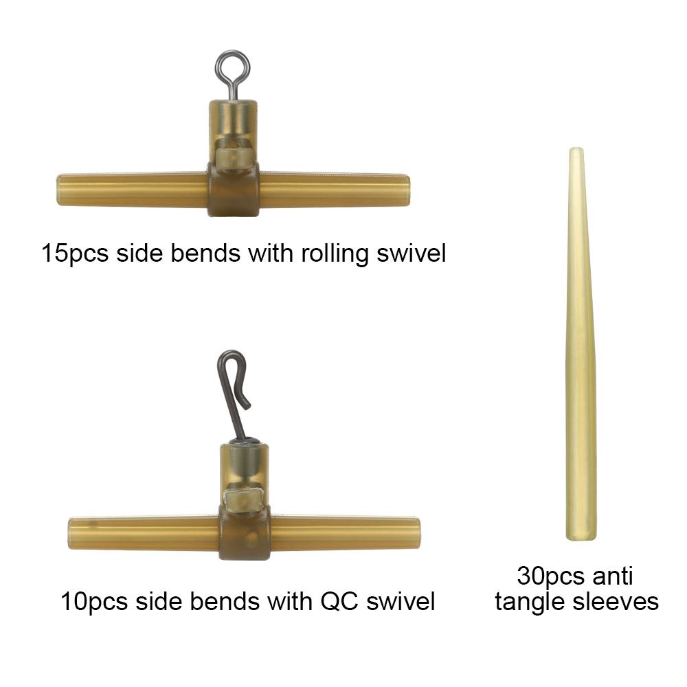 Swivels Link Helicopter Anti Tangle Sleeves Side Bends With Swivel Carp Fishing Accessories Kit