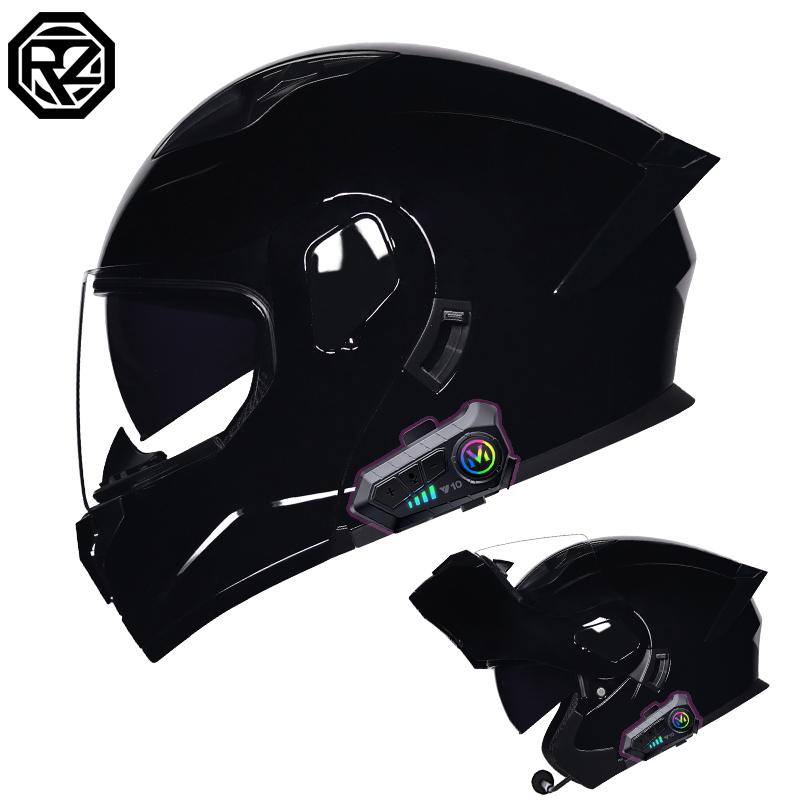 ORZ High-quality Motorcycle Professional Racing Flip Helmet ABS Material Modular Dual Lens Bluetooth Helmet DOT Certification