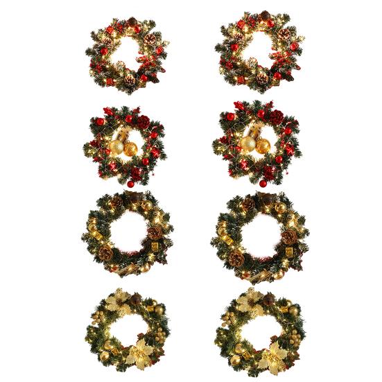 Рождественский венок Yousheng для входной двери, искусственный сосновый венок с ягодами/шишками/цветами для праздничного внутреннего/наружного настенного/оконного/верандного декора