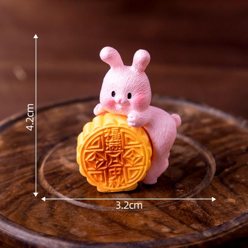 Mid-Autumn Festival Mooncakes Rabbit Figurines Decorative Gifts Accessories Car Office Desks and Small Ornaments