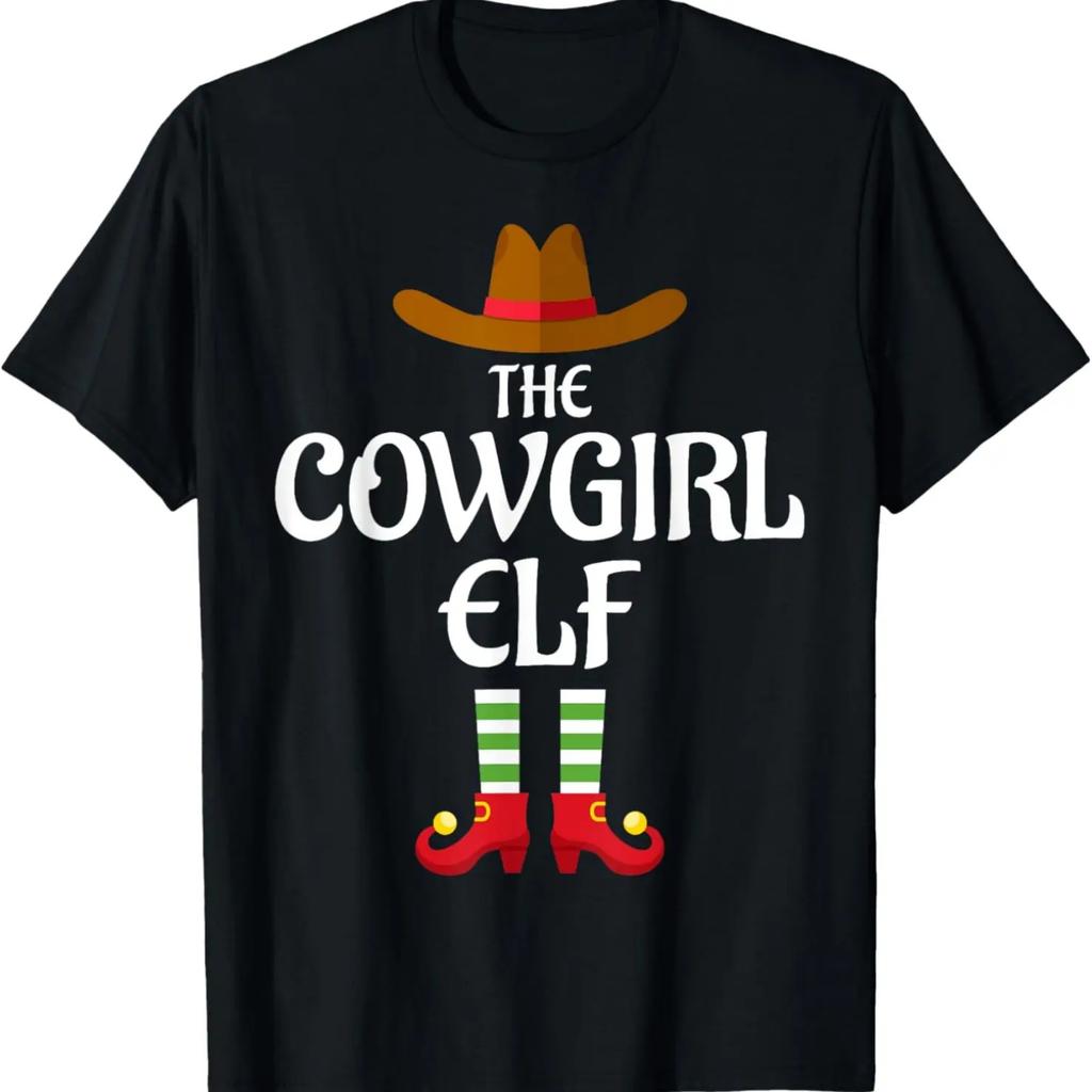 Cowgirl Elf Family Matching Group Christmas T-Shirt