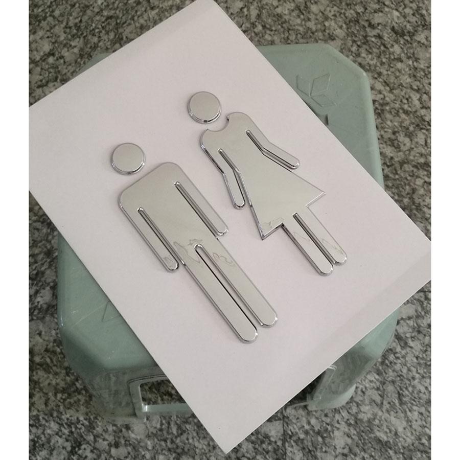 20x7 см ABS покрытие WC мужской женский логотип общественный туалет знак примерочная ванная комната карточка золото серебро с клейкой наклейкой на автомобиль