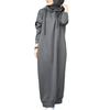 Muslim Dress Women Sweatshirt Dress Stylish Hoodies Long Sleeve Maxi Dress Female Casual Solid Hooded Vestidos Robe S-3XL