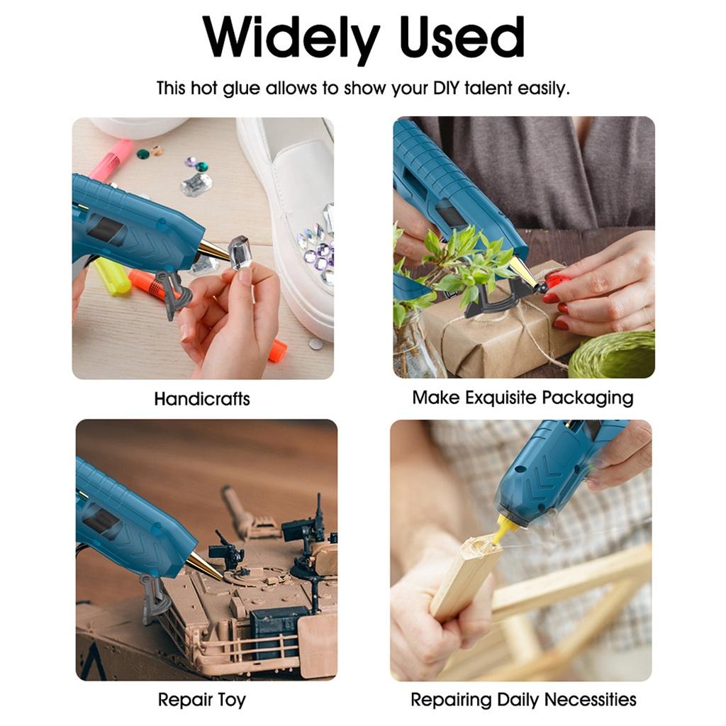 Беспроводные клеевые пистолеты для горячего расплава 5400 мАч со 100/50/20 шт. клеевых стержней, медное сопло, аккумуляторные клеевые пистолеты для горячего расплава, инструмент для ремонта поделок своими руками, USB 80 Вт