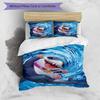 3pcs Jeff the Land Shark pattern bedding set duvet cover set includes duvet cover &pillowcases, perfect all season bedroom decoration & gift