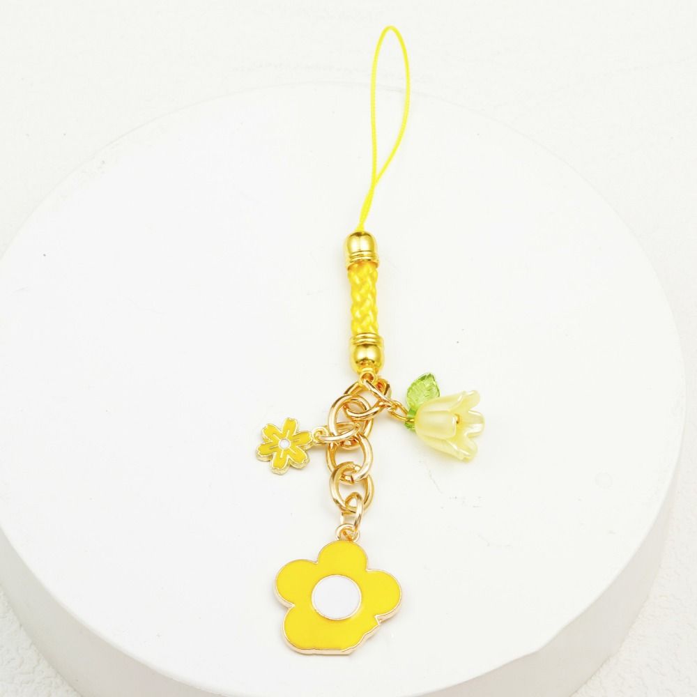 Flower Phone Strap Sakura Flower Phone Lanyard Keyring Mobile Phone Case Keychain Car Key