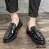 Fashion New Luxury Men's White Black Patent Leather Penny Loafers Male Casual Moccasins Driving Shoes Wedding Party Prom Flats